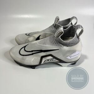 Nike Alpha Menace Elite 3  Football Cleats White Black CT6648-100 Size 11.5